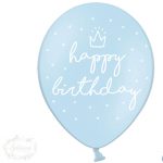 GLOBOS HAPPY BIRTHDAY AZUL BEBE  / 2 UNIDADES
