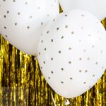Globos transparentes y blancos de estrellas  / 5 unidades
