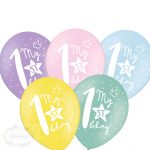 GLOBOS NÚMERO 1  / 5 UNIDADES