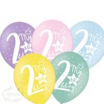 GLOBOS NÚMERO 2  / 5 UNIDADES