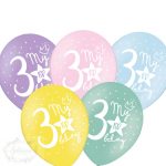 GLOBOS NÚMERO 3  / 5 UNIDADES