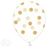 Globos transparentes topos dorados / 5 unidades