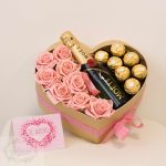 Caja corazon rosas