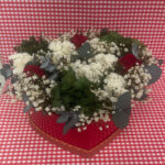 Caja de flores preservadas roja